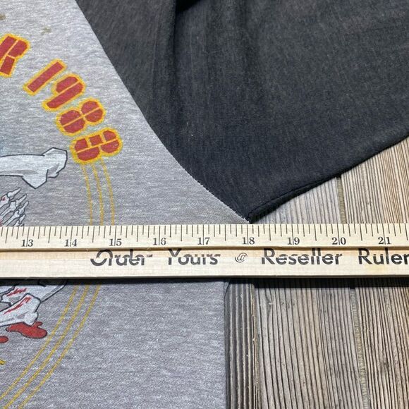 Vintage T Shirt Krokus Eat The Rich 1983 Tour Shirt S/M Raglan 50/50 Made In USA - Picture 12 of 12